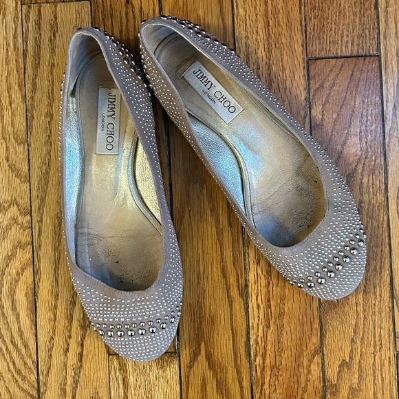 Jimmy Choo Suede Studded Ballet flats, size 37.5 - Picture 1 of 12